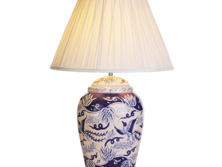 David Hunt Fawkes Ceramic Table Lamp Blue Print With Shade Sale