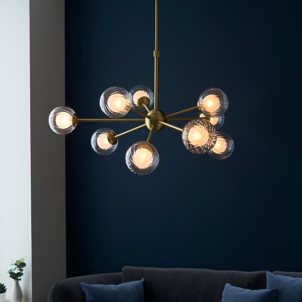 Amos Brixton Pendant Chandelier Light Satin Brass Cheap