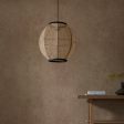 Endon Zaire Bamboo Linen Pendant Light Round For Sale