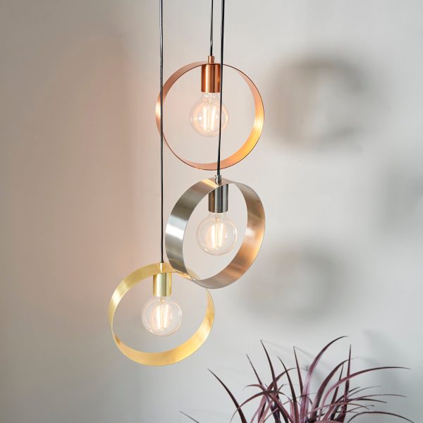 Endon Hoop 3 Light Pendant Cluster Multi Coloured Online now