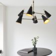 Amos Bachelor 6 Light Pendant Antique Brass & Black Hot on Sale