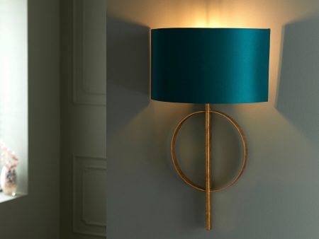 Amos Hatfield Wall Light Antique Gold & Teal Fashion