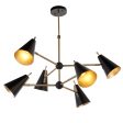 Amos Bachelor 6 Light Pendant Antique Brass & Black Hot on Sale