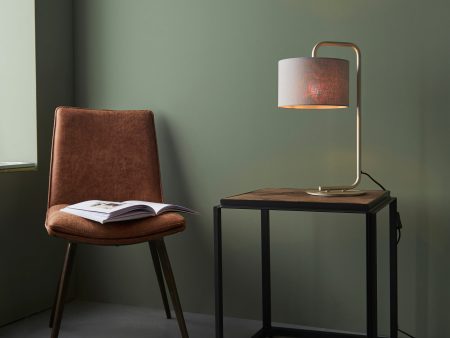 Amos Hybrid Table Lamp Satin Champagne Online now