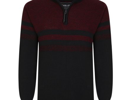 1 4 Zip Stripe Marl Jumper Online Sale