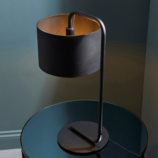 Amos Hybrid Table Lamp Satin Black Online Sale