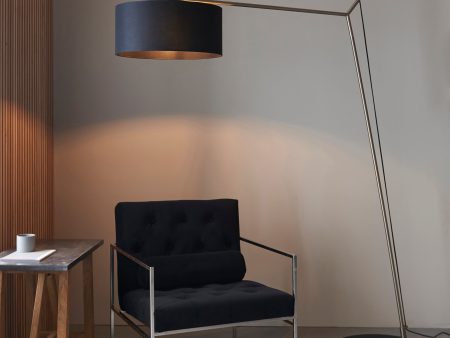 Amos Automic Floor Lamp Matt Nickel & Black Fashion