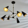 Amos Bachelor 6 Light Pendant Antique Brass & Black Hot on Sale