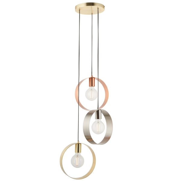 Endon Hoop 3 Light Pendant Cluster Multi Coloured Online now