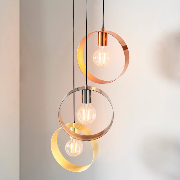 Endon Hoop 3 Light Pendant Cluster Multi Coloured Online now