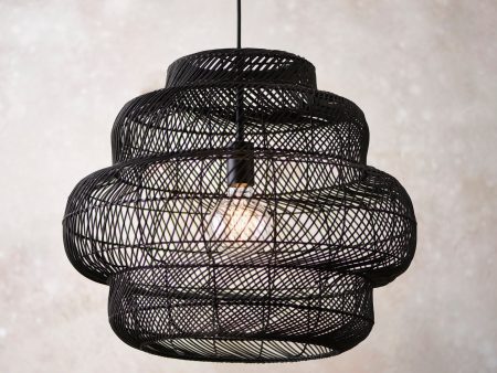 Amos Aviary Tiered Pendant Black Rattan Online Hot Sale