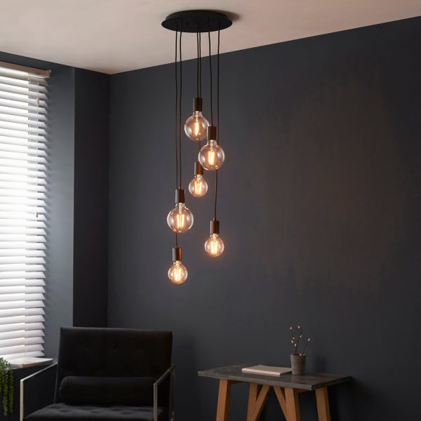 Endon Studio 6lt Cascade Pendant Black Online Hot Sale